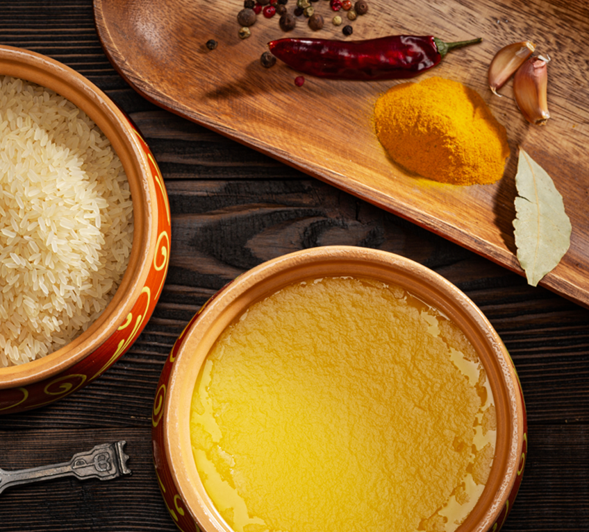 Ruby Ghee served with traditional food